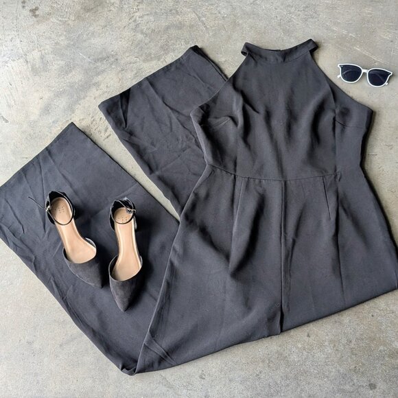 Baltic Born Romeo Halter Jumpsuit Wide Leg Black size XL NWT - Picture 1 of 11